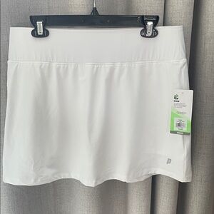 Prince Tennis Match Knit Skort Size L in White NWT